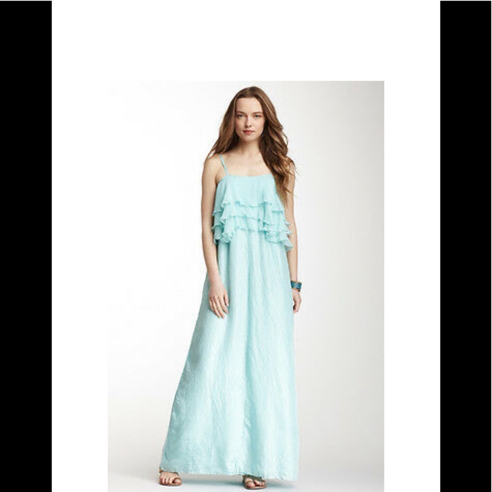 Calypso St. Barth silk ruffle maxi dress